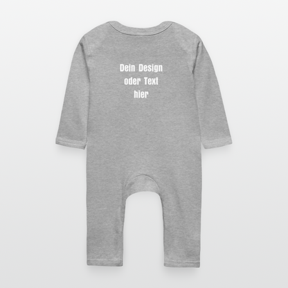 Baby Bio Strampler - personalisierbar - Grau meliert