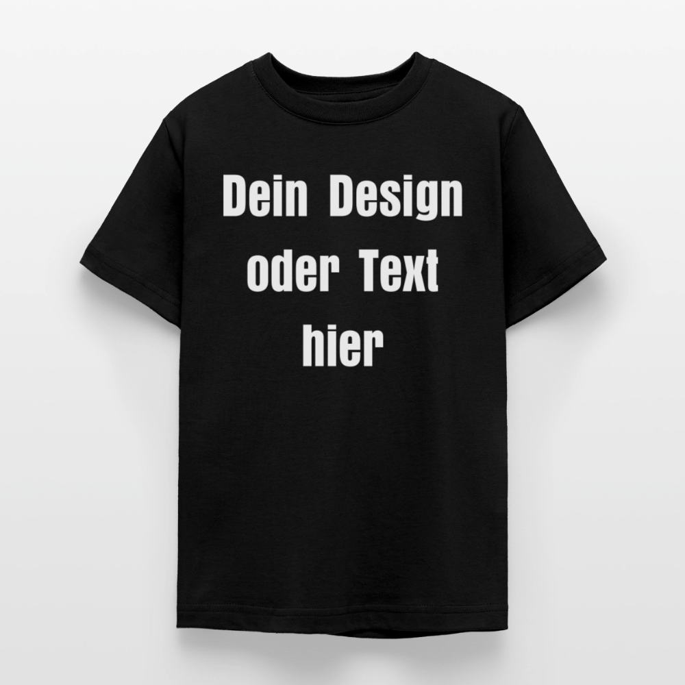 Teenager T-Shirt - personalisierbare Vorder- und Rückseite - Schwarz