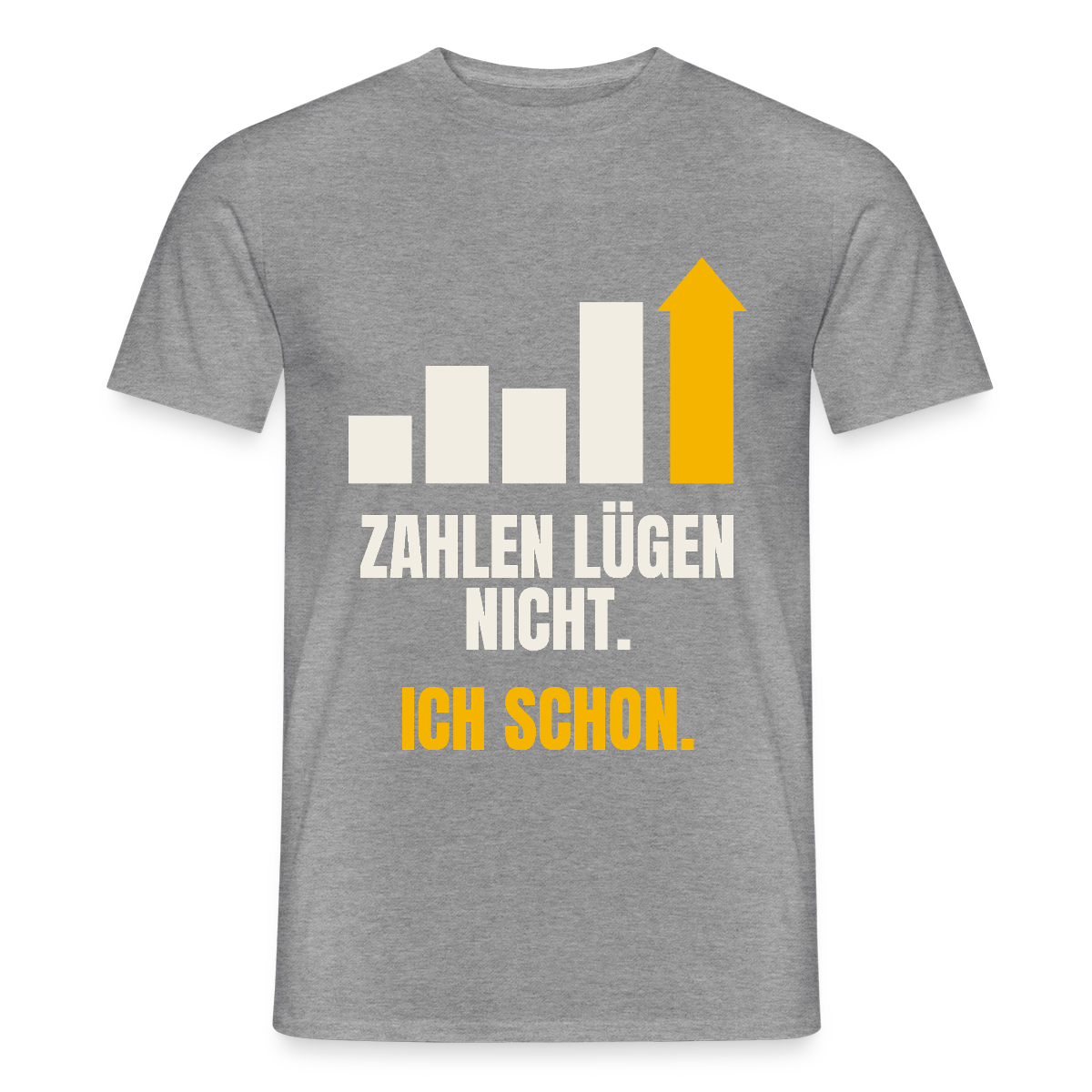 Zahlen lügen nicht. Ich schon. Motiv-T-Shirt für Männer, Farbe Graphit meliert