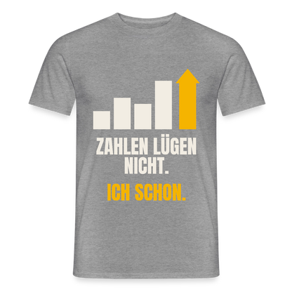 Zahlen lügen nicht. Ich schon. Motiv-T-Shirt für Männer, Farbe Graphit meliert