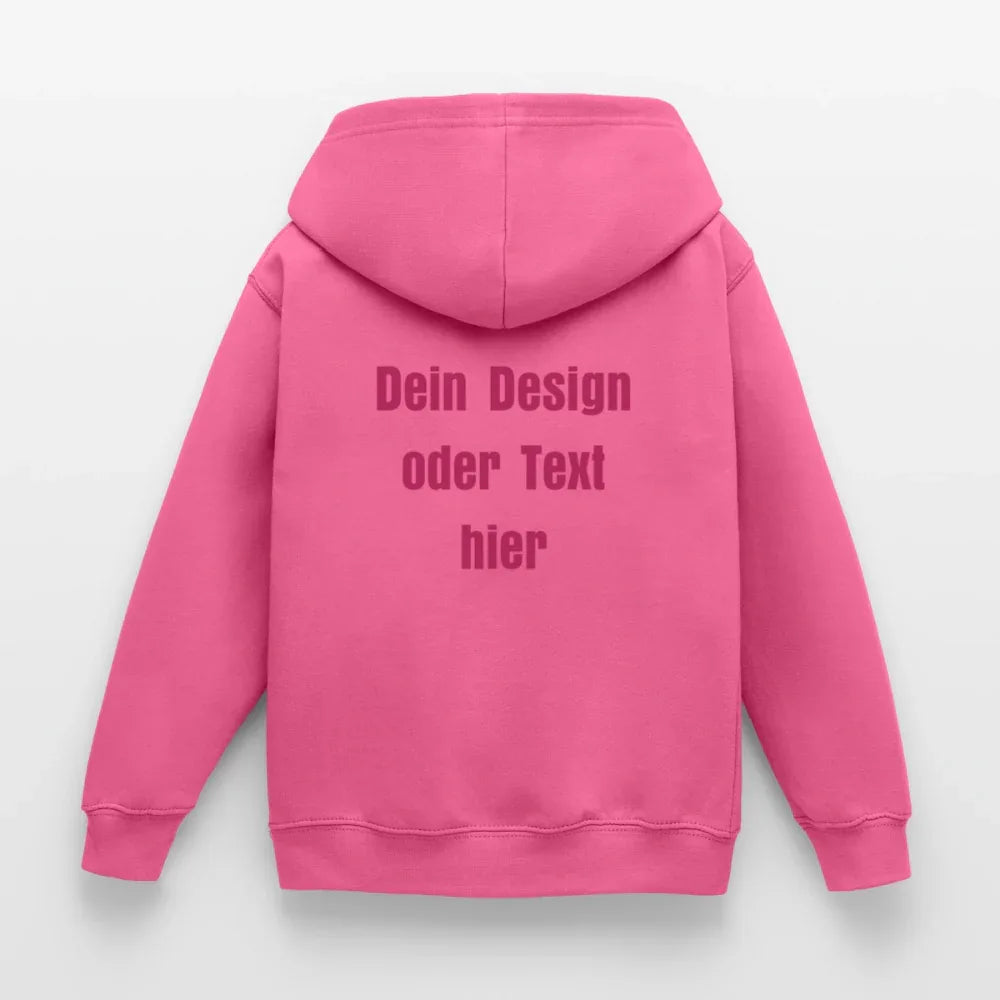 Kinder Hoodie - personalisierbare Vorder- und Rückseite - Pink
