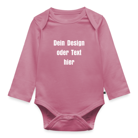 Baby Bio-Langarm-Body - personalisierbar - Mauve