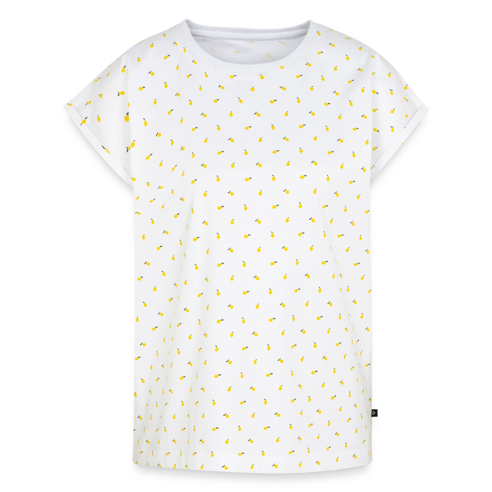 All-over-Print Frauen Premium Organic T-Shirt - Weiß/Zitronengelb