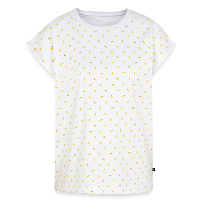 All-over-Print Frauen Premium Organic T-Shirt - Weiß/Zitronengelb