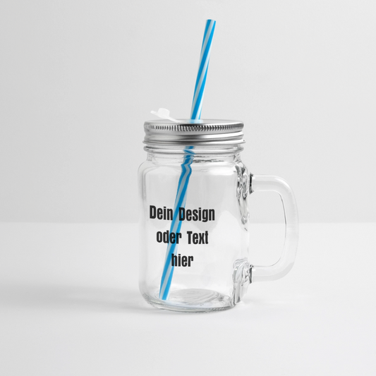 Henkelglas mit Schraubdeckel 400 ml - personalisierbar - Klar