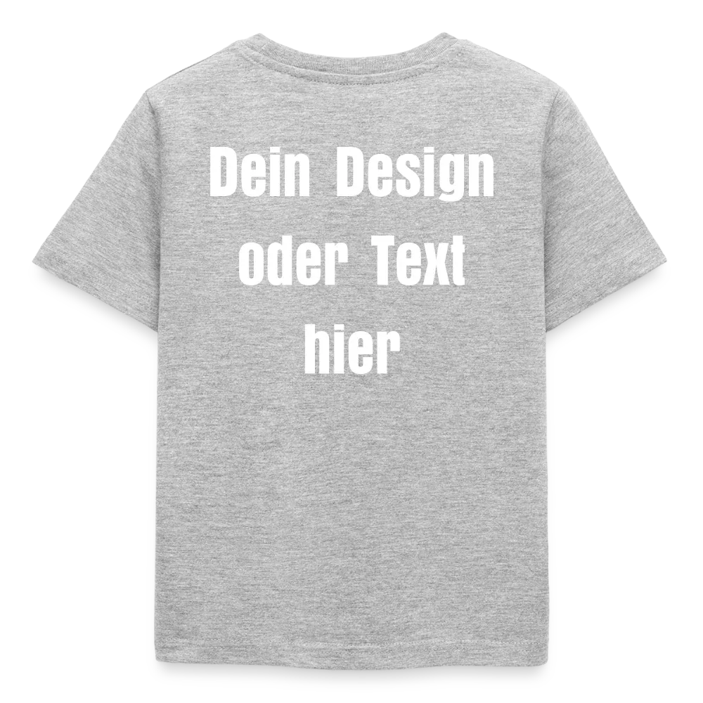 Kinder T-Shirt - personalisierbare Vorder- und Rückseite - Grau meliert