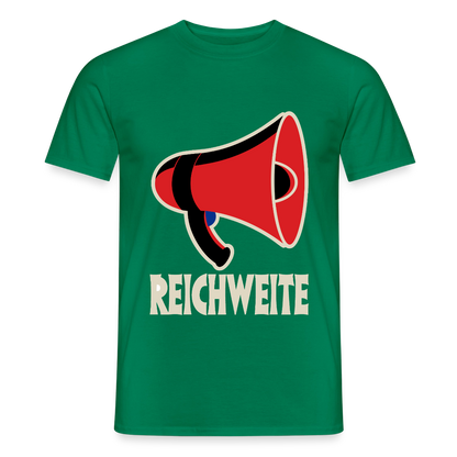 Reichweite. Sachplakat-Motiv Motiv-T-Shirt für Männer, Farbe Kelly Green