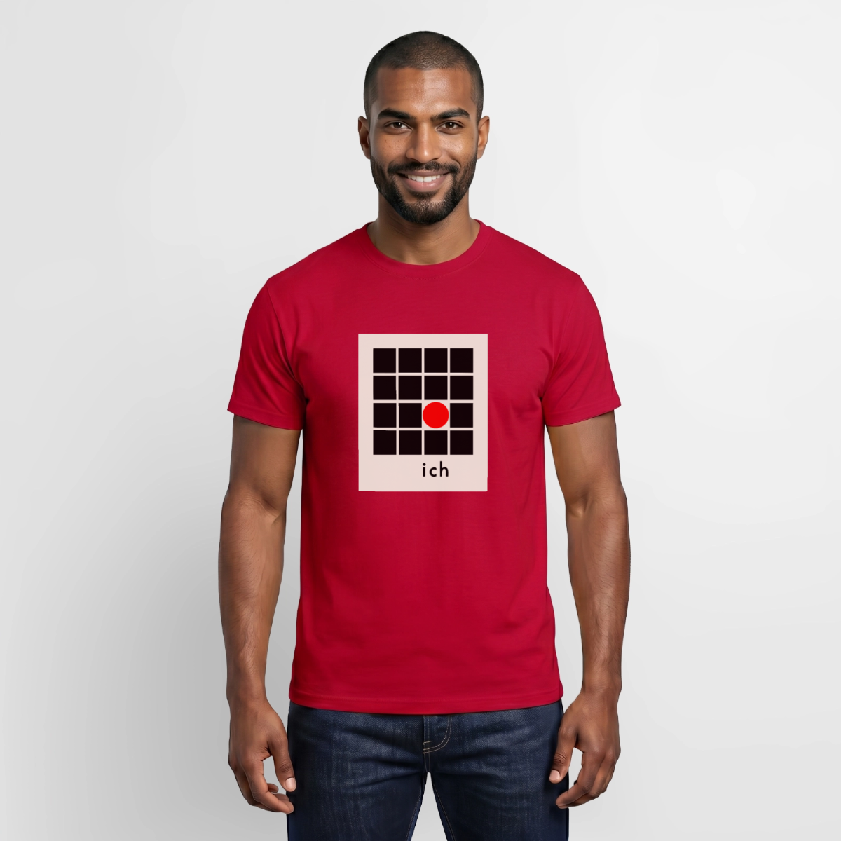 Ich bin die Ausnahme. Motiv-T-Shirt für Männer, Farbe Rot, Model