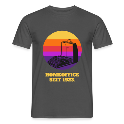 Homeoffice seit 1923 Motiv-T-Shirt für Männer, Farbe Anthrazit