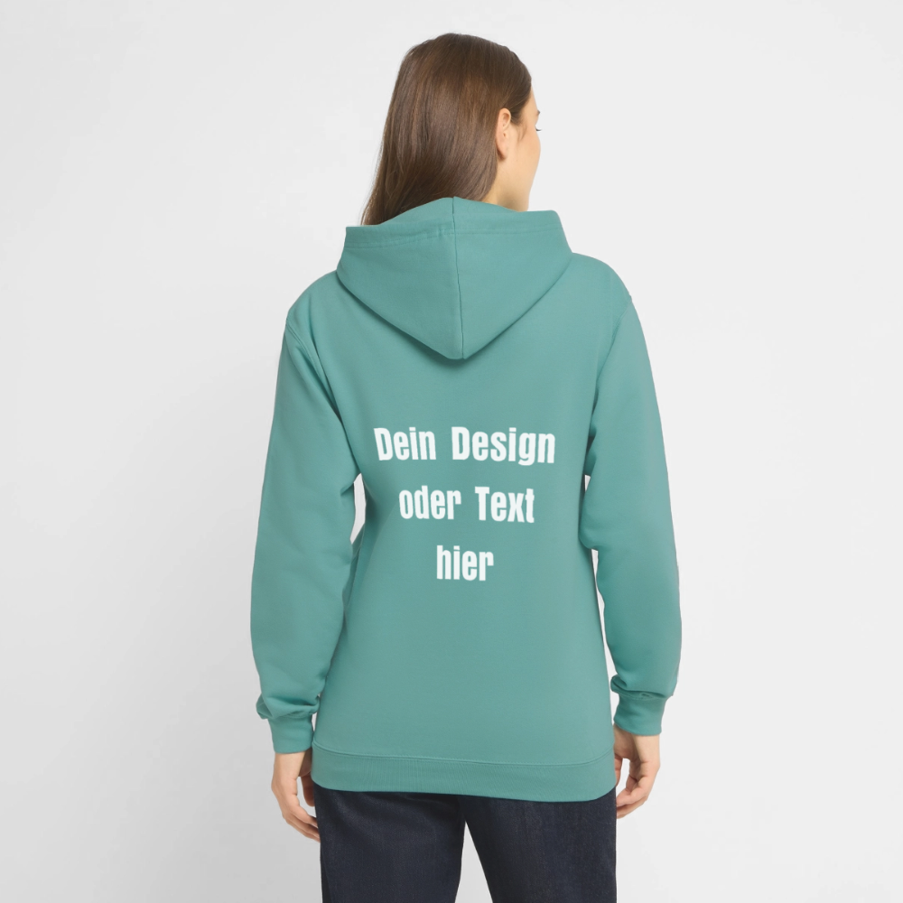 Unisex Hoodie - personalisierbare Vorder- und Rückseite - Pastelltürkis