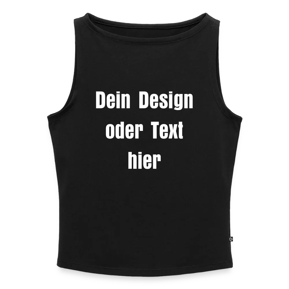 Frauen Tank Top mit U-Boot-Ausschnitt - personalisierbar - Schwarz