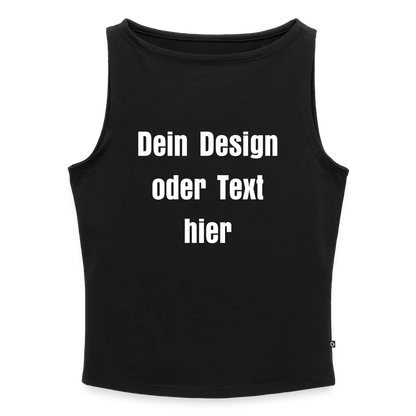 Frauen Tank Top mit U-Boot-Ausschnitt - personalisierbar - Schwarz