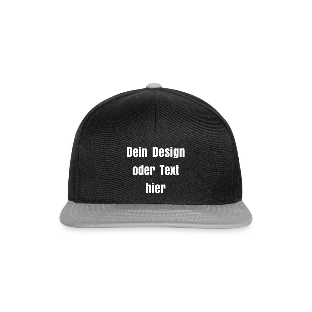 Snapback Cap - personalisierbar - Schwarz/Grau