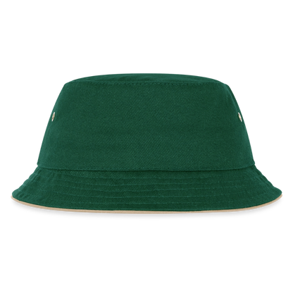 Kinder Bucket Hat - personalisierbar - Dunkelgrün/Beige