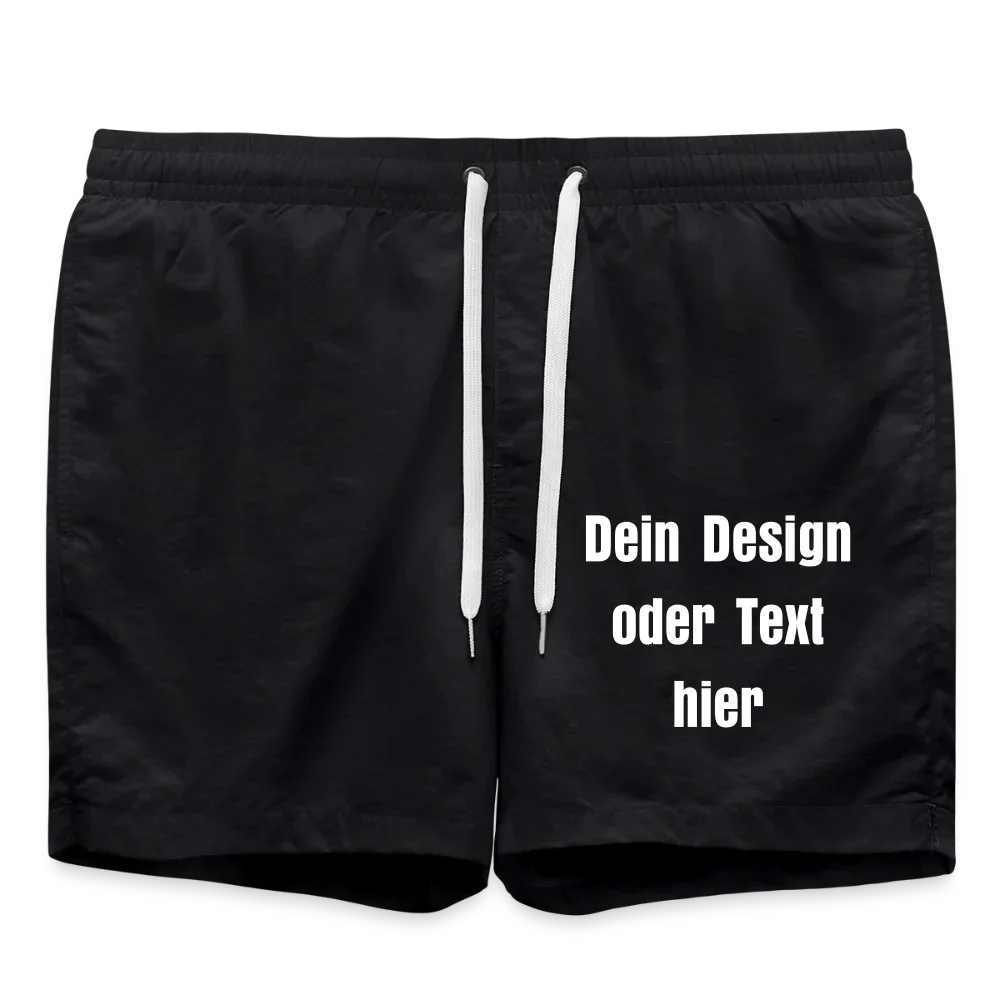 Badeshorts - personalisierbare Vorder- und Rückseite - Schwarz