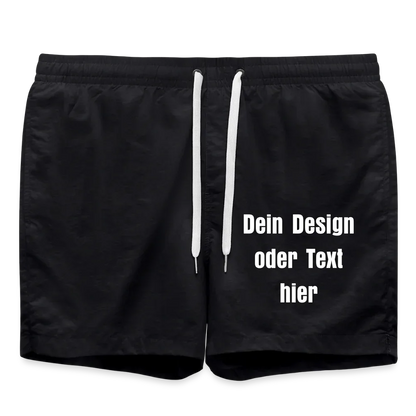 Badeshorts - personalisierbare Vorder- und Rückseite - Schwarz