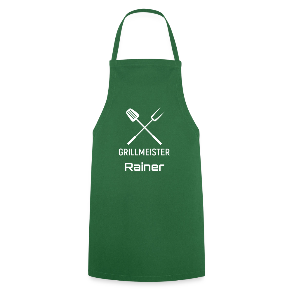 Koch- oder Grillschürze "Grillmeister" - personalisierbarer Name oder Text - Grün