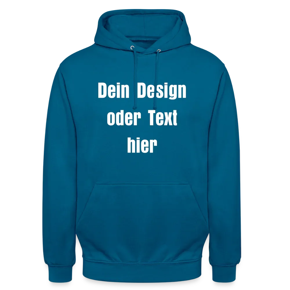 Unisex Hoodie - personalisierbare Vorder- und Rückseite - Tiefseeblau 