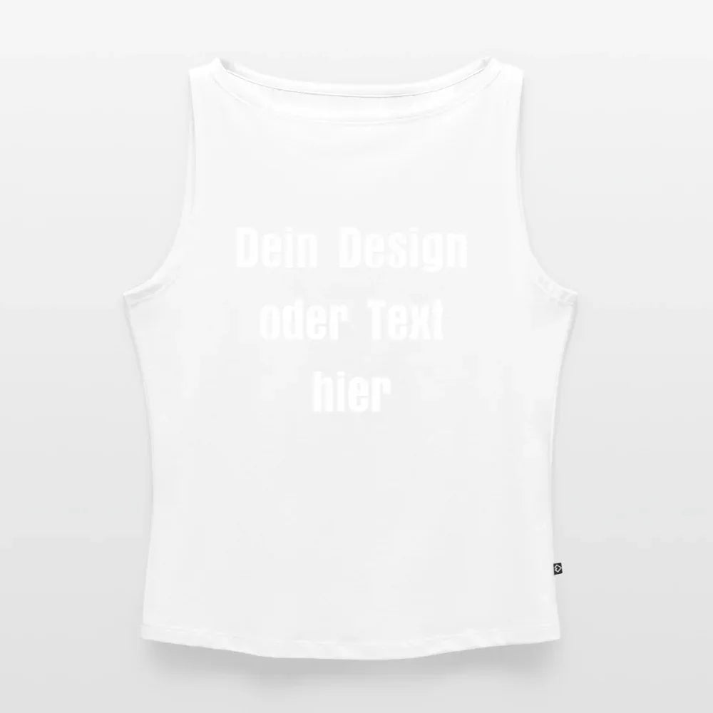 Frauen Tank Top mit U-Boot-Ausschnitt - personalisierbar - Weiß