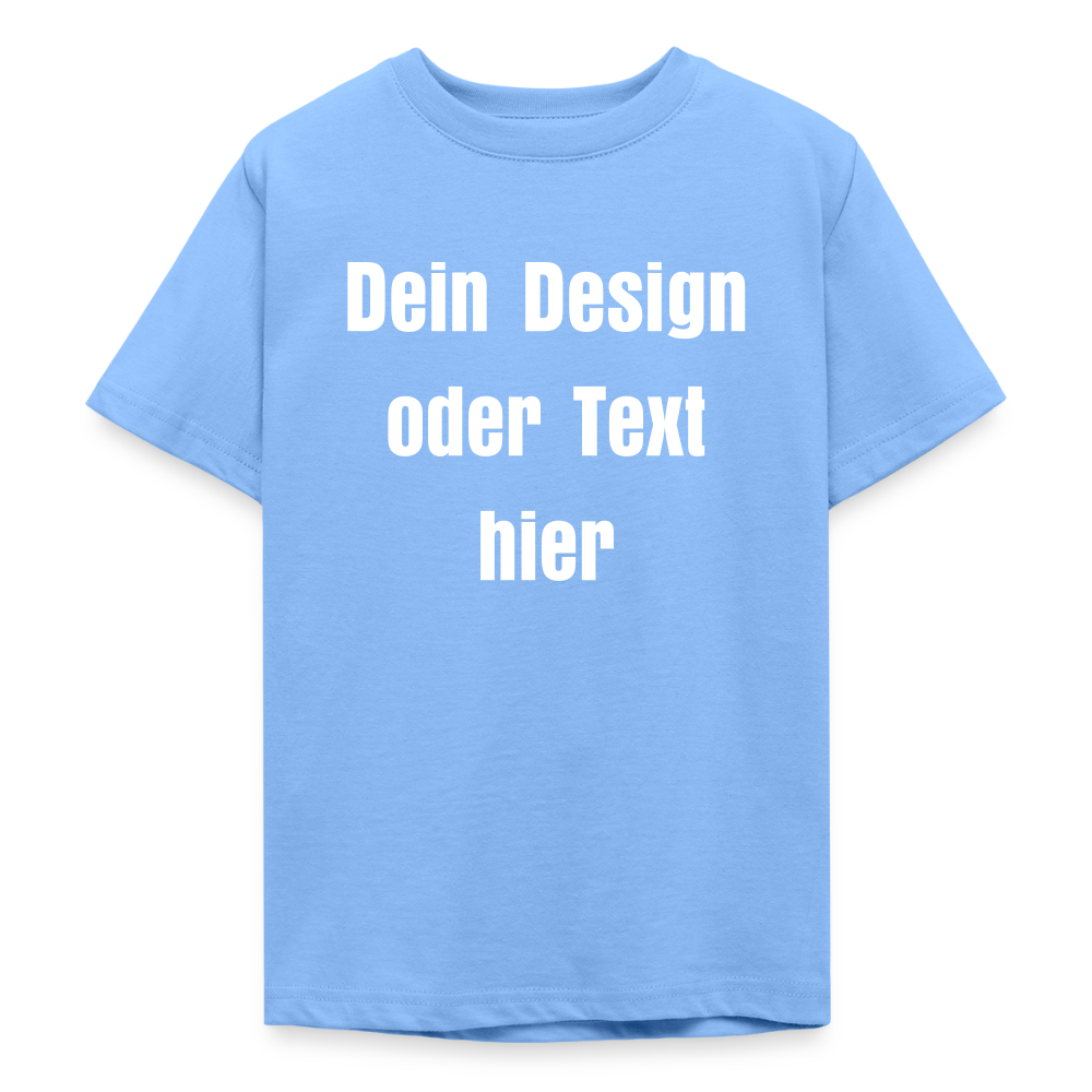 Teenager T-Shirt - personalisierbare Vorder- und Rückseite - Himmelblau