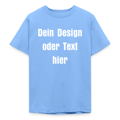 Teenager T-Shirt - personalisierbare Vorder- und Rückseite - Himmelblau