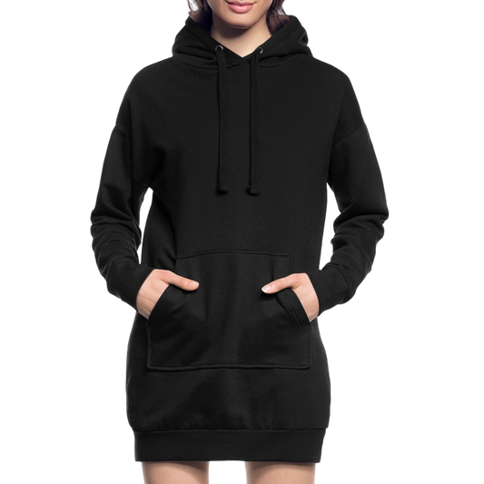 Hoodie-Kleid / Kapuzenpullover in Kleidlänge - personalisierbare Vorder- und Rückseite - Schwarz