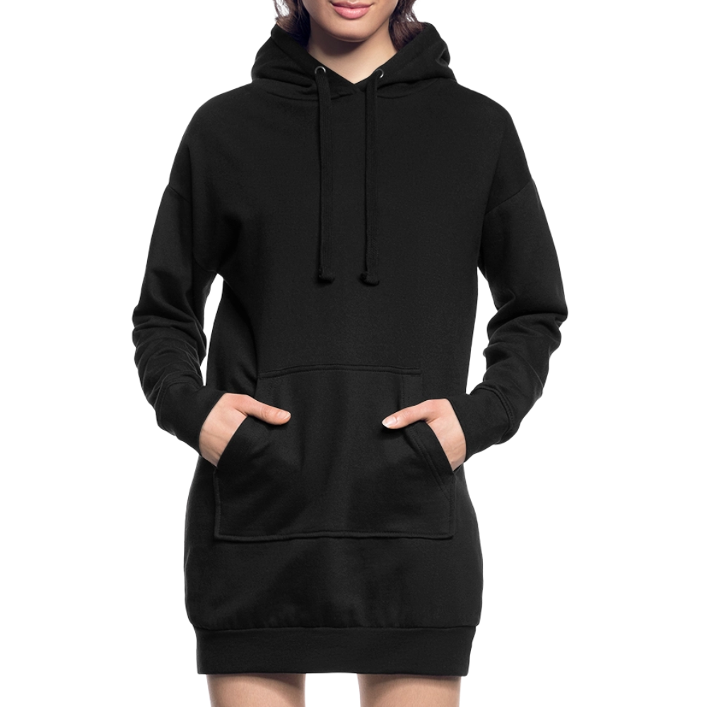 Hoodie-Kleid / Kapuzenpullover in Kleidlänge - personalisierbare Vorder- und Rückseite - Schwarz