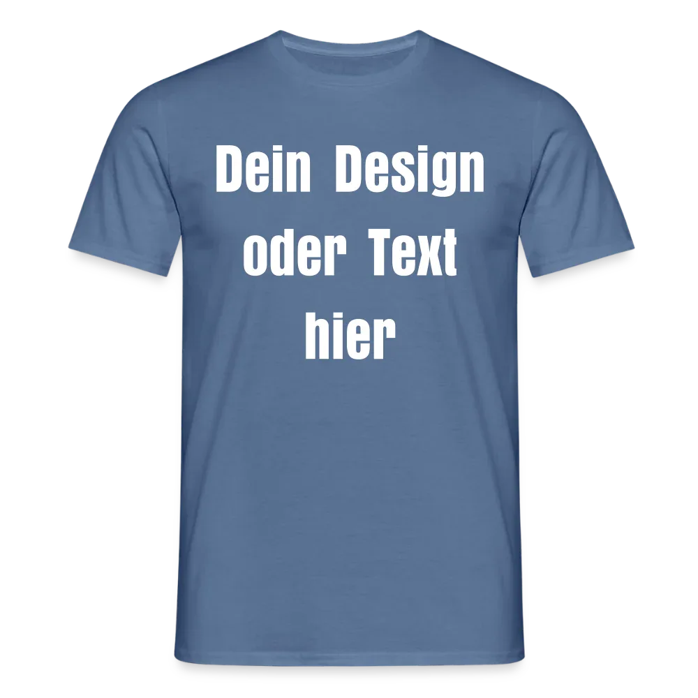Männer T-Shirt - personalisierbare Vorder- und Rückseite - Taubenblau 