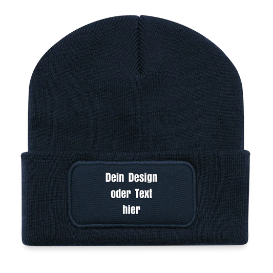 Recycelte Patch Beanie - personalisierbar - French Navy
