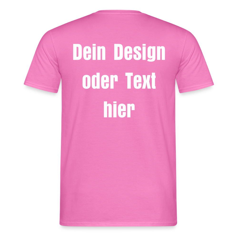 Männer T-Shirt - personalisierbare Vorder- und Rückseite - Pink