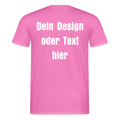 Männer T-Shirt - personalisierbare Vorder- und Rückseite - Pink