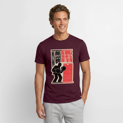 "Ich gegen den Freitag. Boxplakat-Motiv" Motiv-T-Shirt für Männer, Farbe Ziegelrot