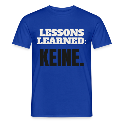 Lessons learned: keine. Motiv-T-Shirt für Männer, Farbe Dunkelblau