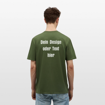 Männer T-Shirt - personalisierbare Vorder- und Rückseite - Militärgrün
