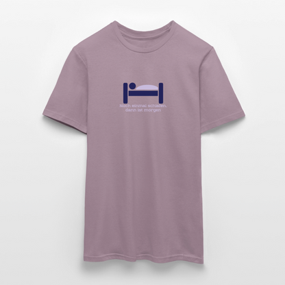 "Schlafen" Motiv-T-Shirt für Männer - Lilagrau 