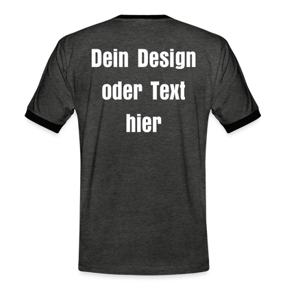 Männer Kontrast-T-Shirt - personalisierbare Vorder- und Rückseite - Anthrazit/Schwarz