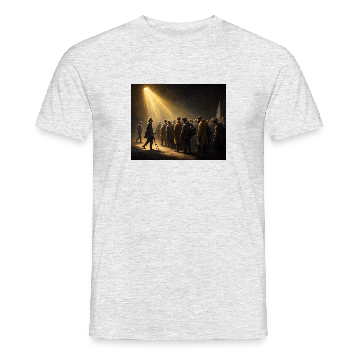 Das Teamfoto. Renaissance-Motiv Motiv-T-Shirt für Männer, Farbe Grau meliert