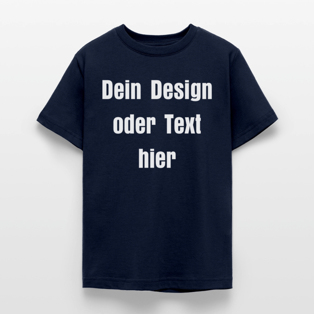 Teenager T-Shirt - personalisierbare Vorder- und Rückseite - Navy