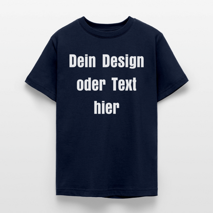Teenager T-Shirt - personalisierbare Vorder- und Rückseite - Navy