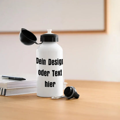 Trinkflasche mit versch. Aufsätzen 500 ml - personalisierbar - Weiß
