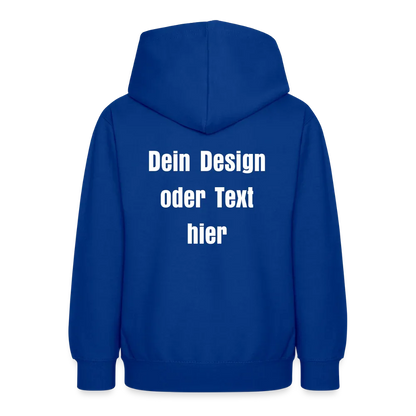 Teenager Hoodie - personalisierbare Vorder- und Rückseite - Royalblau