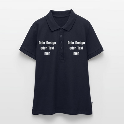 Frauen Premium Bio Polo Shirt - personalisierbar - Navy