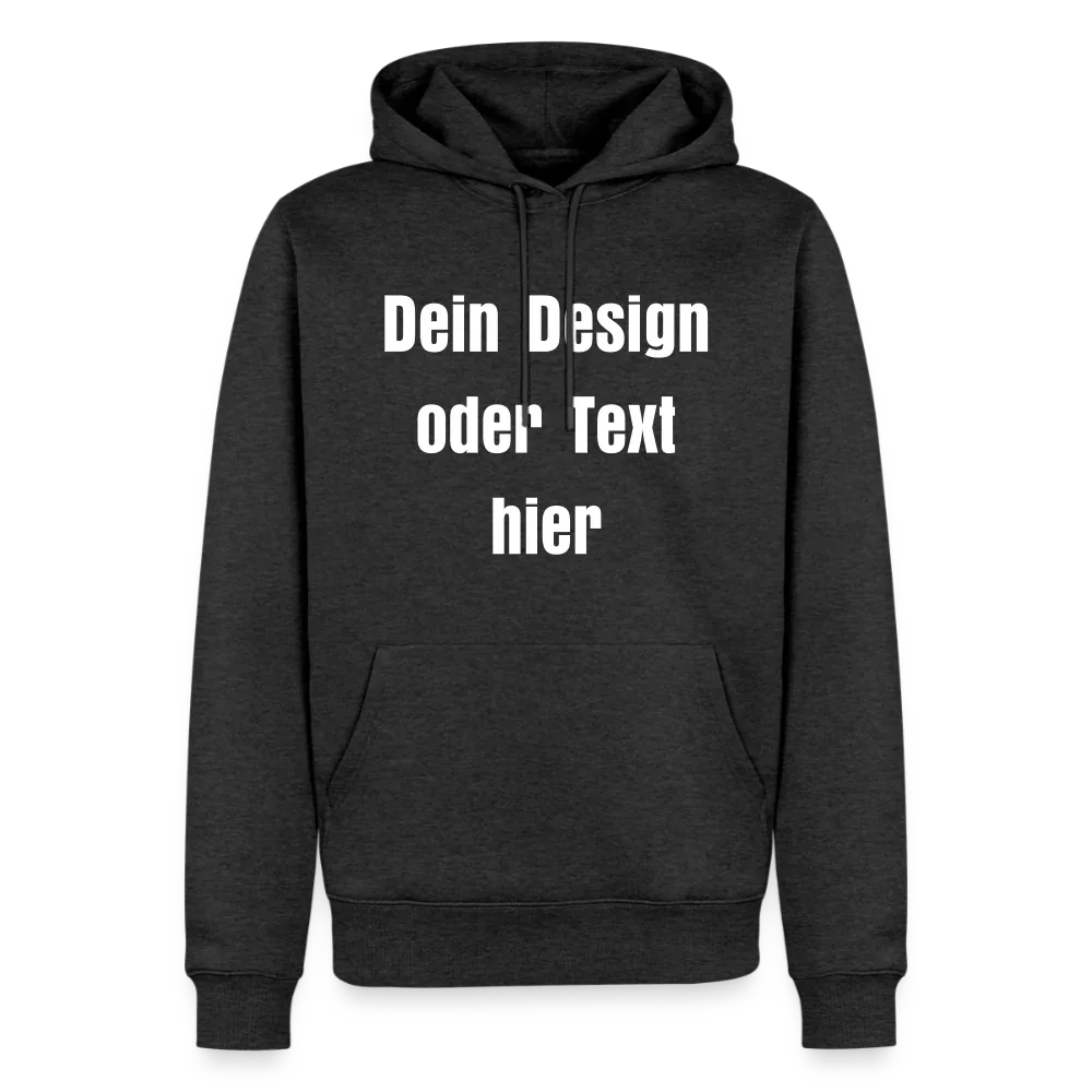 Männer Premium Hoodie - personalisierbare Vorder- und Rückseite - Anthrazit meliert