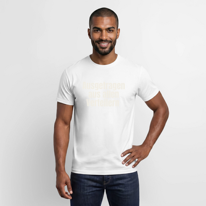 "Ausgetragen aus allen Verteilern" Motiv-T-Shirt für Männer, Farbe Weiß