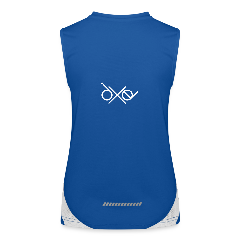 Funktionelles Kontrast-Tank Top für Frauen - personalisierbare Vorder- und Rückseite - Royal/Weiß