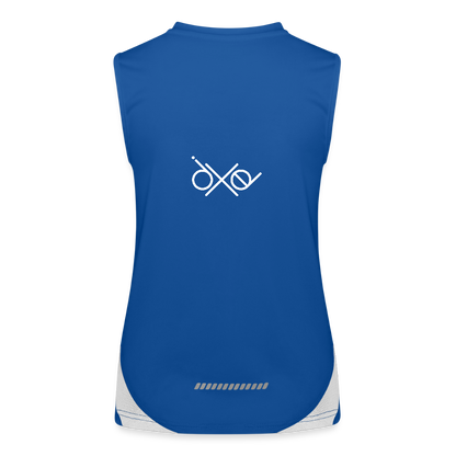 Funktionelles Kontrast-Tank Top für Frauen - personalisierbare Vorder- und Rückseite - Royal/Weiß