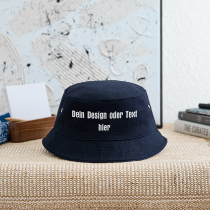 Kinder Bucket Hat - personalisierbar - navy/navy