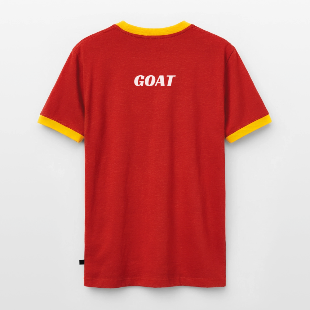 Männer T-Shirt "GOAT" - Rot/Gelb 