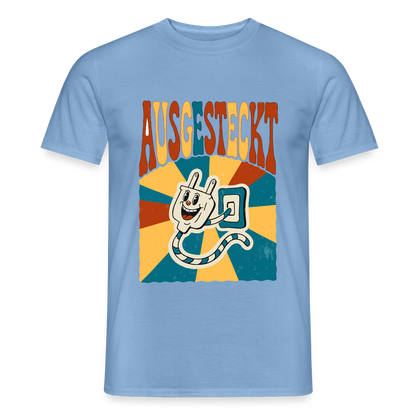 "Ausgesteckt. Midcentury-Motiv" Motiv-T-Shirt für Männer, Farbe Carolina Blue