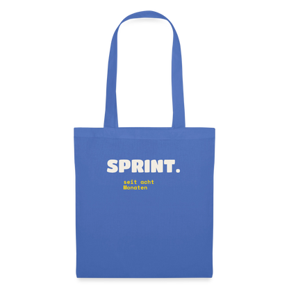 Sprint. Seit acht Monaten. Stoffbeutel, Farbe Hellblau